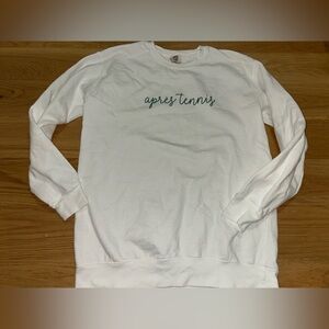 Comfort Colors Apres Tennis Theme Sweatshirt Medium M TENNIS